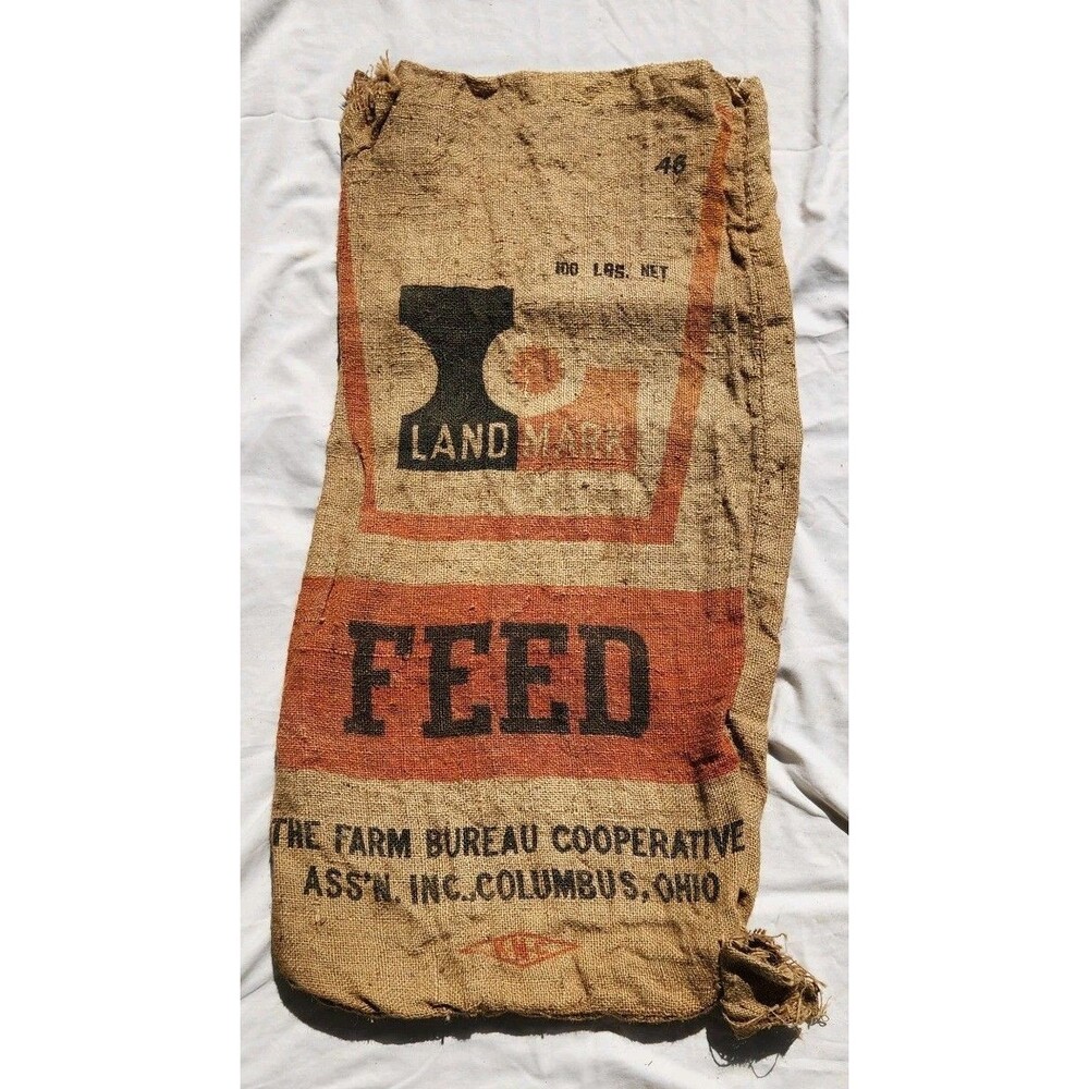 Columbus Ohio Vintage Landmark  100 Pound Burlap Feed Sack